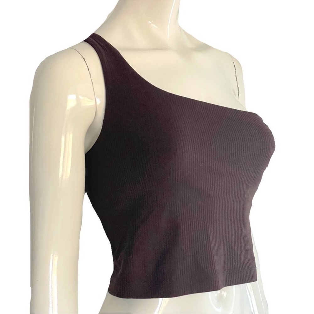 lululemon Ribbed Nulu Asymmetrical Yoga Tank Top in Espresso. Size 4 - Picture 5 of 9